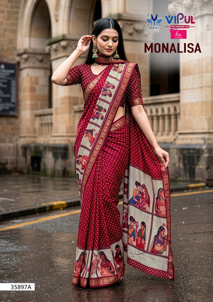 Monalisa 35897 Vipul Mal Cotton Sarees Supplier Ahmedabad