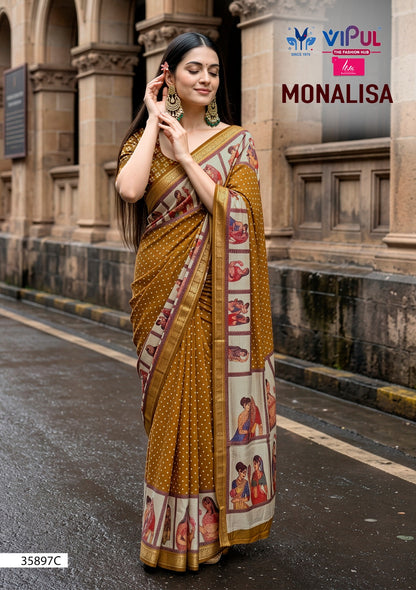 Monalisa 35897 Vipul Mal Cotton Sarees Supplier Ahmedabad
