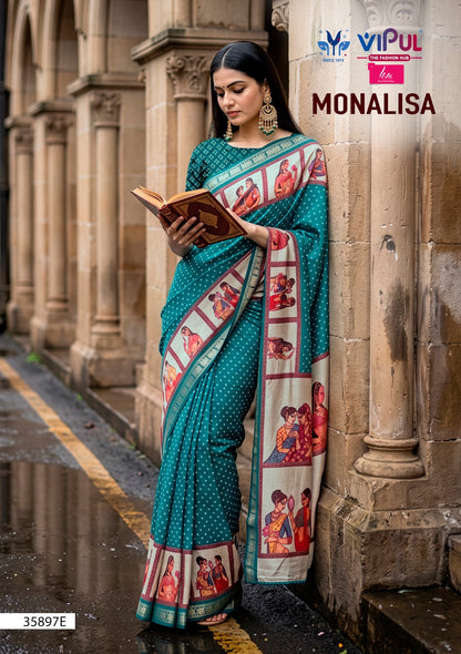 Monalisa 35897 Vipul Mal Cotton Sarees Supplier Ahmedabad