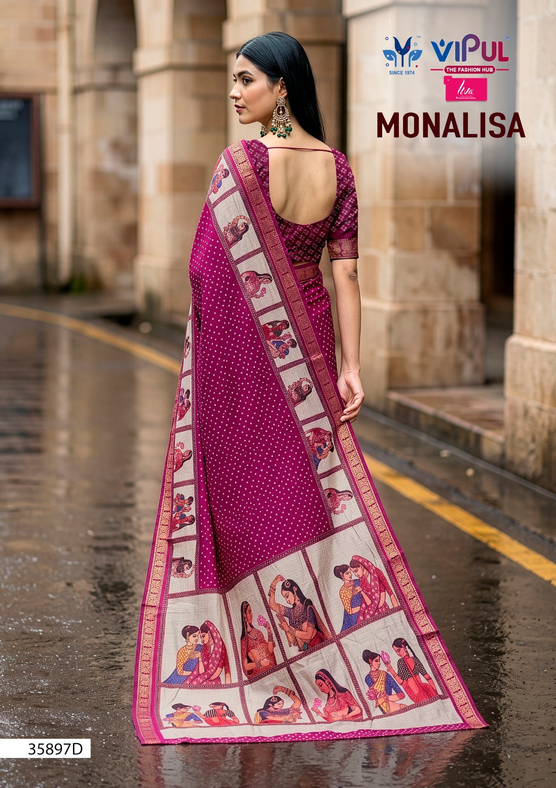 Monalisa 35897 Vipul Mal Cotton Sarees Supplier Ahmedabad