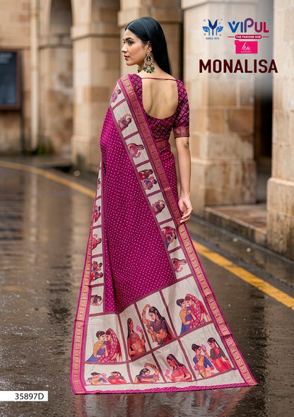 Monalisa 35897 Vipul Mal Cotton Sarees Supplier Ahmedabad