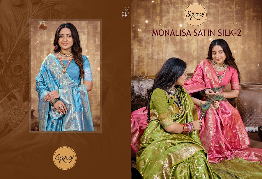 Monalisa Satin Silk Vol 2 Saroj Sarees Supplier India