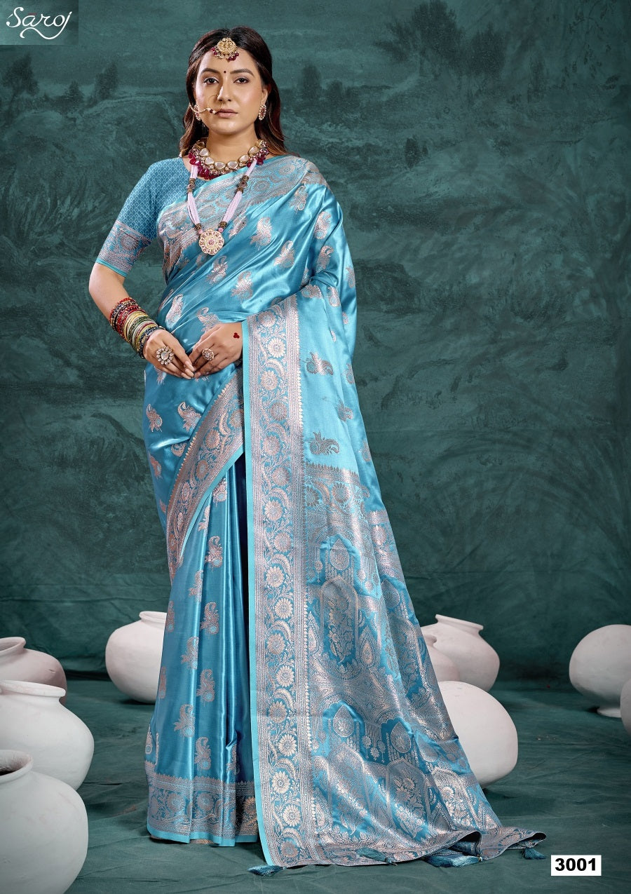 Monalisa Satin Silk Vol 3 Saroj Sarees Wholesale Price