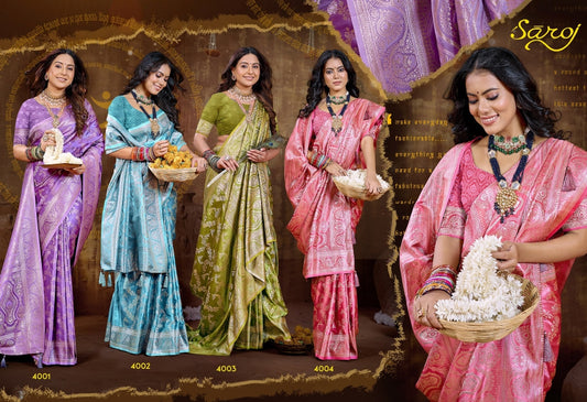 Monalisa Satin Silk Vol 4 Saroj Sarees Exporter India