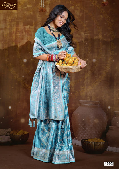 Monalisa Satin Silk Vol 4 Saroj Sarees Exporter India