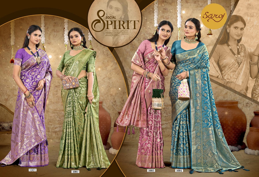 Monalisa Satin Silk Vol 5 Saroj Sarees Wholesaler Gujarat
