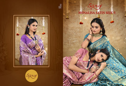 Monalisa Satin Silk Vol 5 Saroj Sarees Wholesaler Gujarat