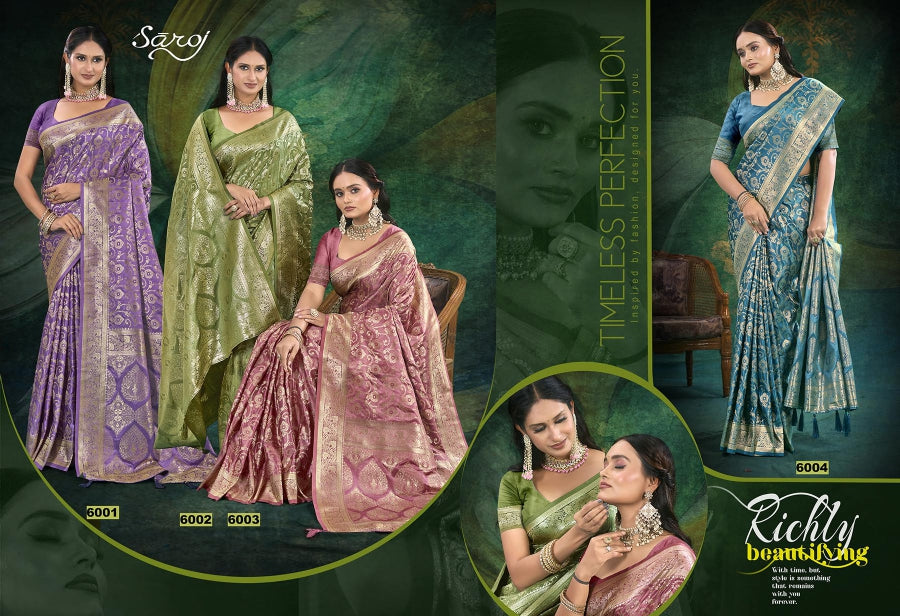 Monalisa Satin Silk Vol 6 Saroj Sarees Wholesaler India