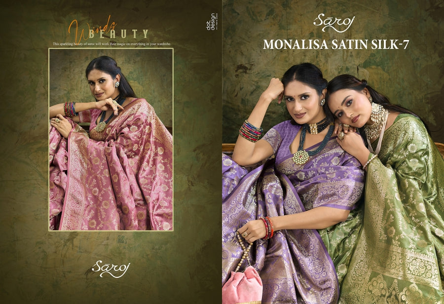 Monalisa Satin Silk Vol 7 Saroj Sarees Manufacturer Gujarat