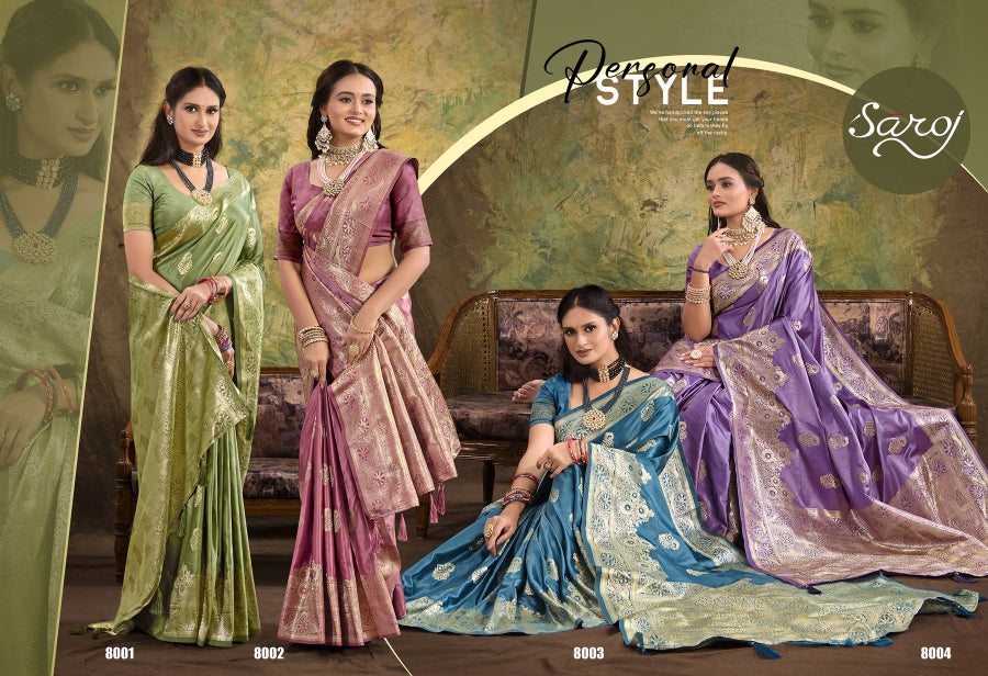 Monalisa Satin Silk Vol 8 Saroj Sarees Supplier Gujarat