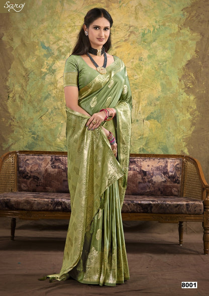 Monalisa Satin Silk Vol 8 Saroj Sarees Supplier Gujarat