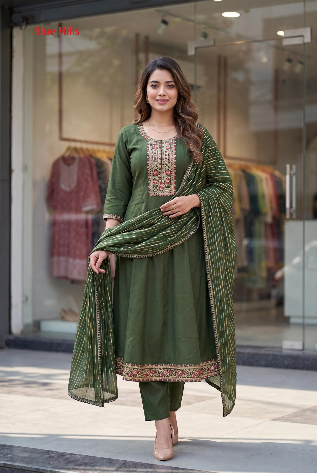 Monalisa Vol 1 Blue Hills Berlin Readymade Anarkali Suits Exporter India