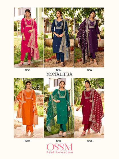 Monalisa Vol 5 Ossm Roman Silk Readymade Pant Style Suits Supplier