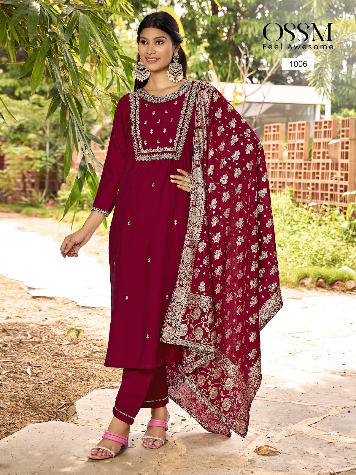 Monalisa Vol 5 Ossm Roman Silk Readymade Pant Style Suits Supplier