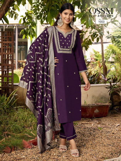 Monalisa Vol 5 Ossm Roman Silk Readymade Pant Style Suits Supplier