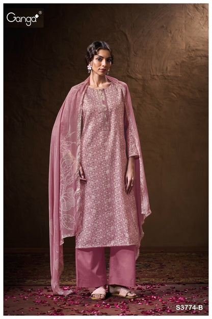 Monaly 3774 Ganga Premium Cotton Plazzo Style Suits Wholesale