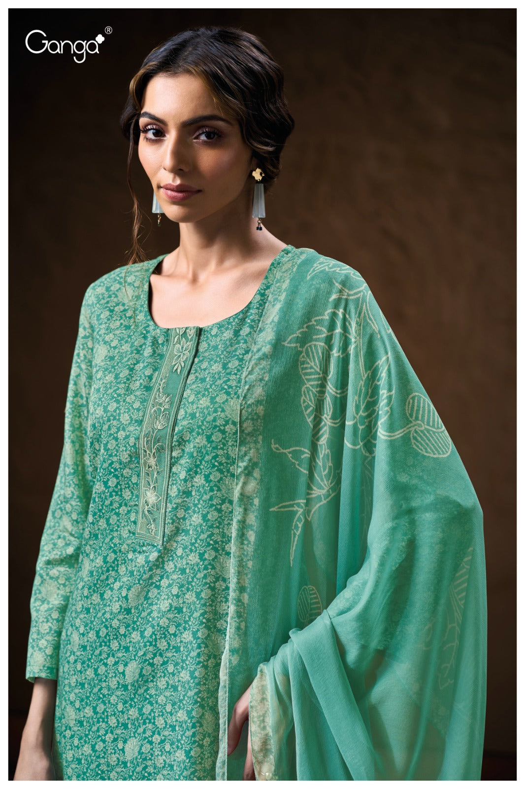 Monaly 3774 Ganga Premium Cotton Plazzo Style Suits Wholesale