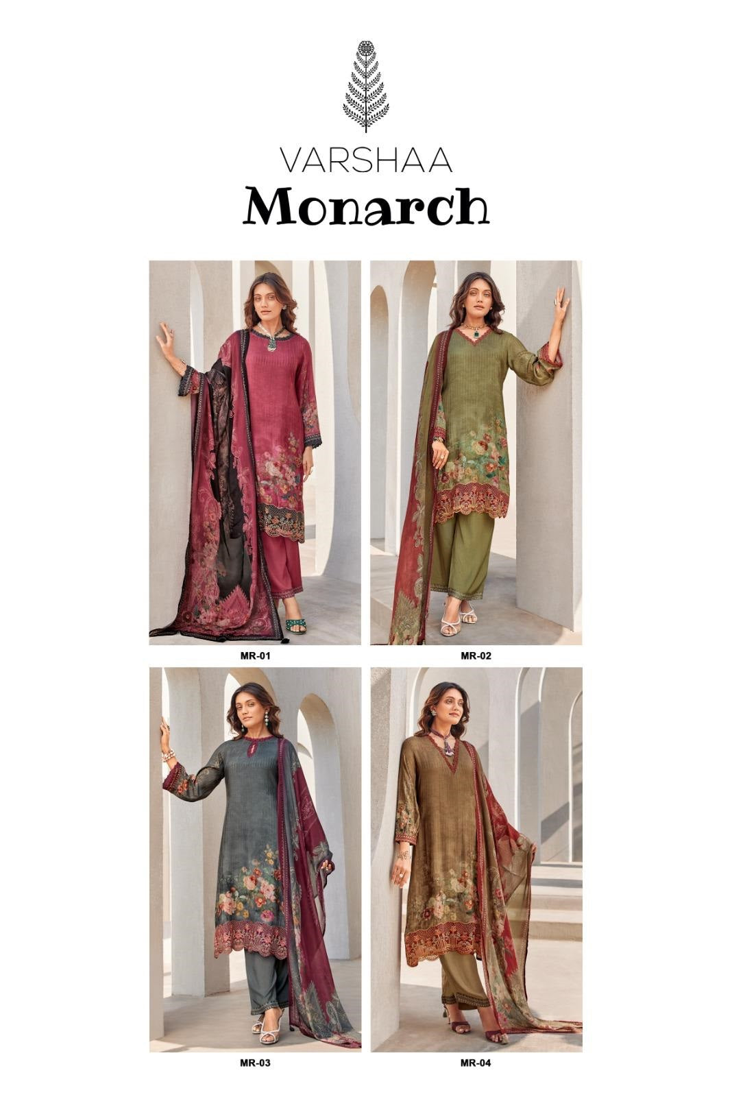 Monarch Varshaa Viscose Muslin Pant Style Suits Wholesaler Ahmedabad