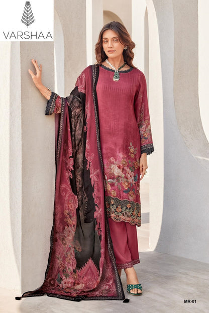 Monarch Varshaa Viscose Muslin Pant Style Suits Wholesaler Ahmedabad