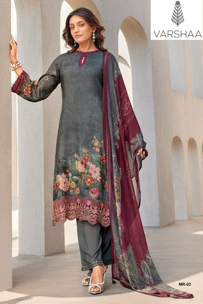 Monarch Varshaa Viscose Muslin Pant Style Suits Wholesaler Ahmedabad