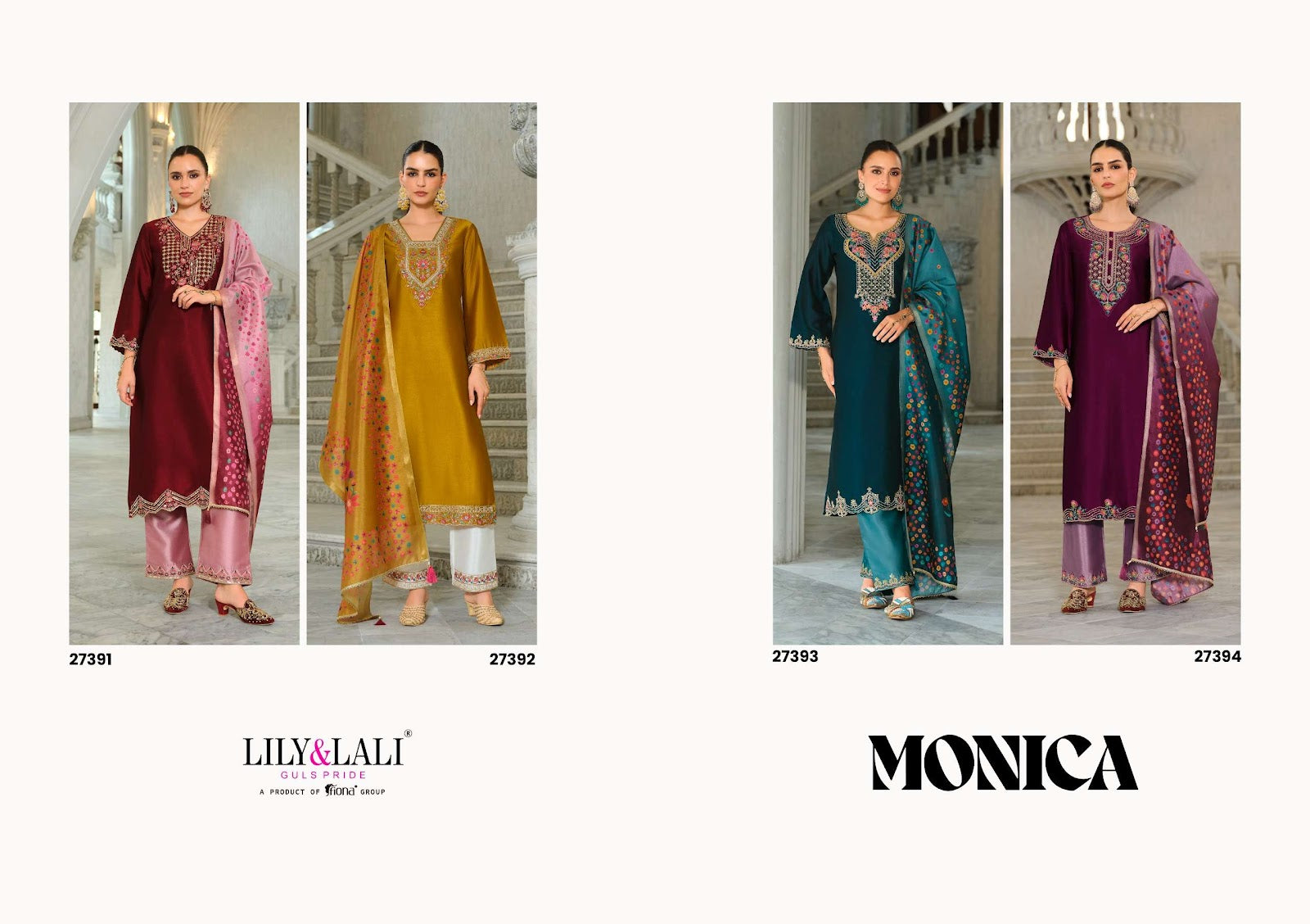 Monica Lily Lali Silk Readymade Pant Style Suits Wholesale Price