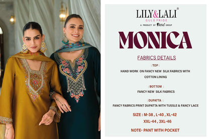 Monica Lily Lali Silk Readymade Pant Style Suits Wholesale Price
