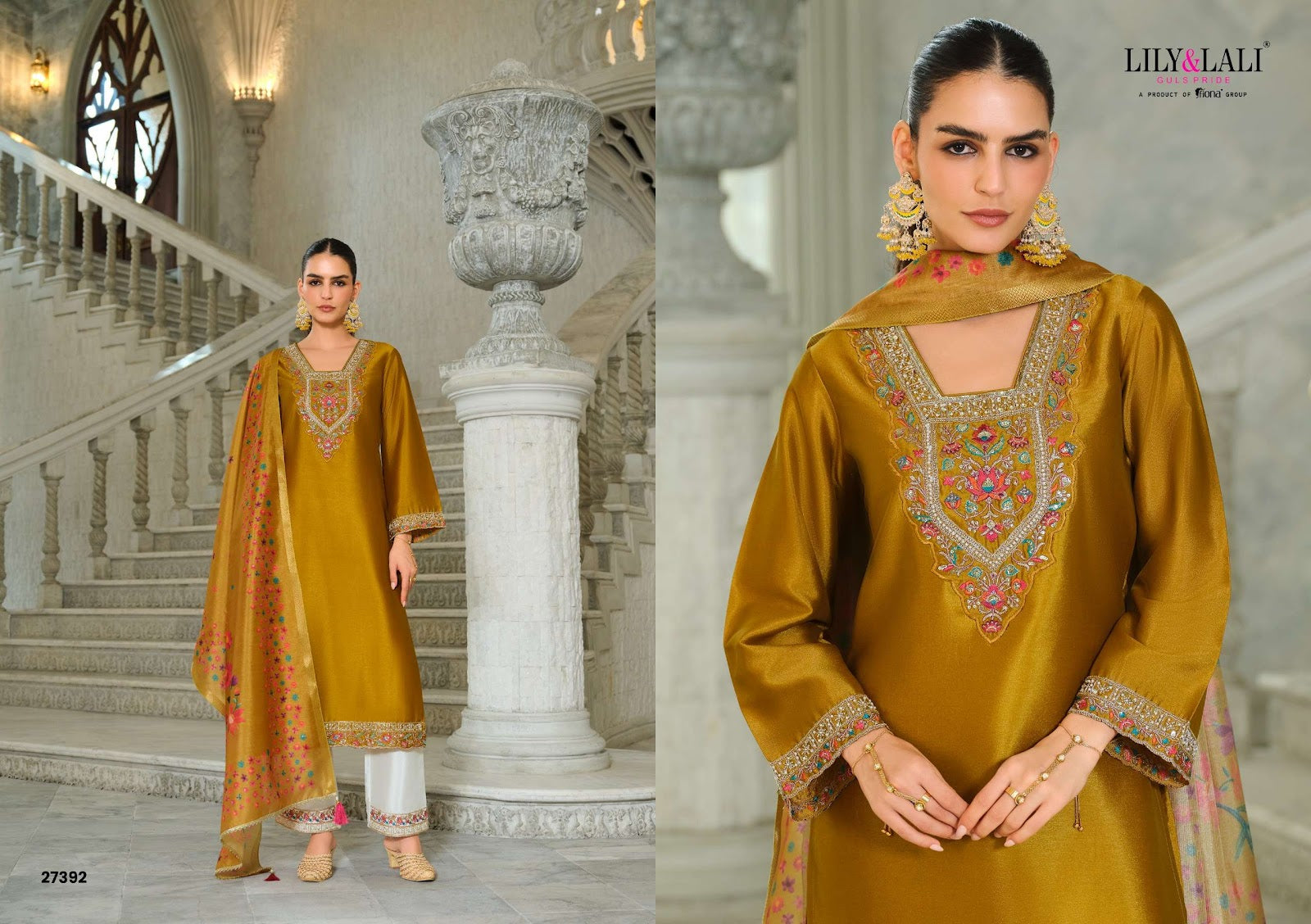 Monica Lily Lali Silk Readymade Pant Style Suits Wholesale Price