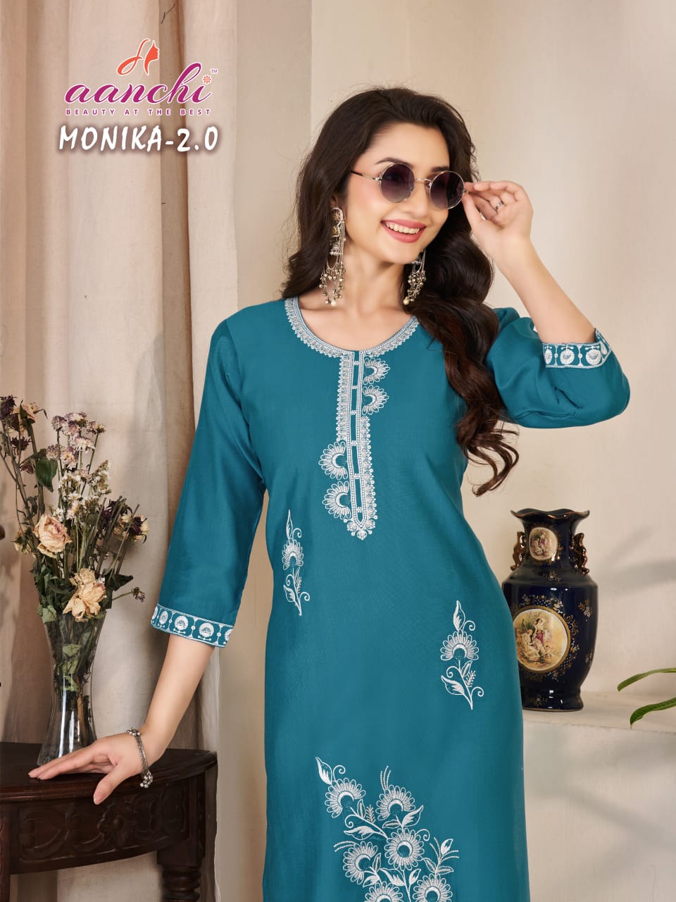 Monika 2.0 Aanchi Vatican Straight Cut Kurtis Wholesaler Ahmedabad
