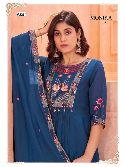 Monika Aksr Chanderi Readymade Plazzo Style Suits Manufacturer Ahmedabad