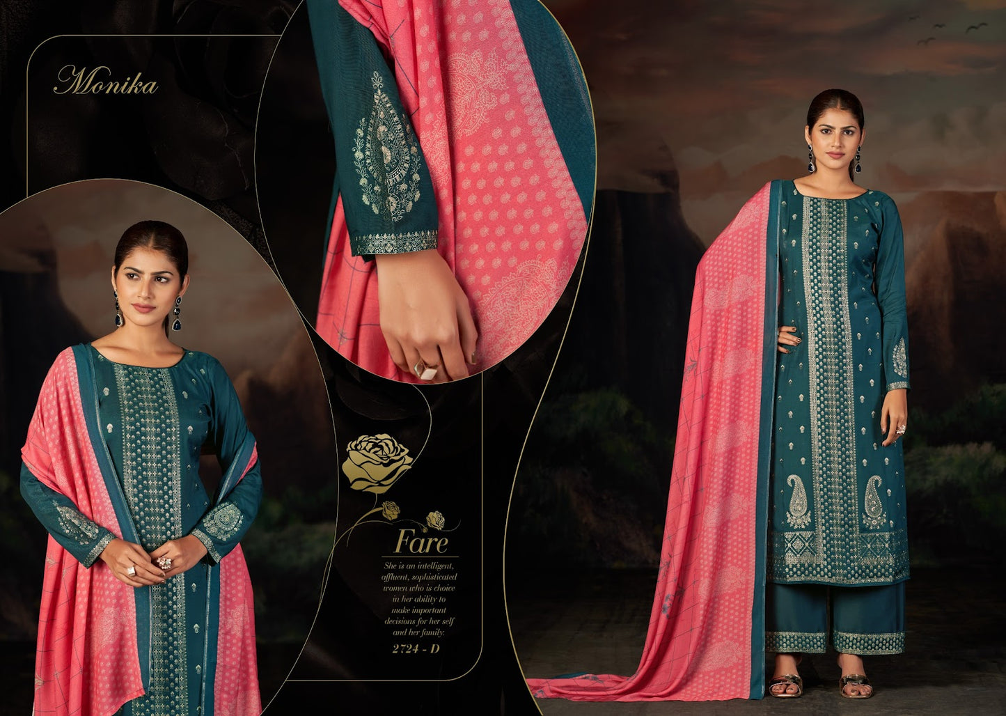 Monika Sargam Prints Bemberg Muslin Plazzo Style Suits Manufacturer India