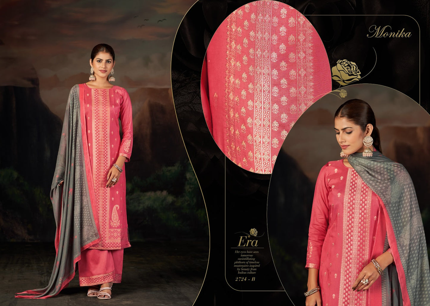 Monika Sargam Prints Bemberg Muslin Plazzo Style Suits Manufacturer India