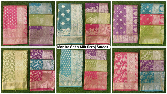 Monika Satin Silk Saroj Sarees Exporter