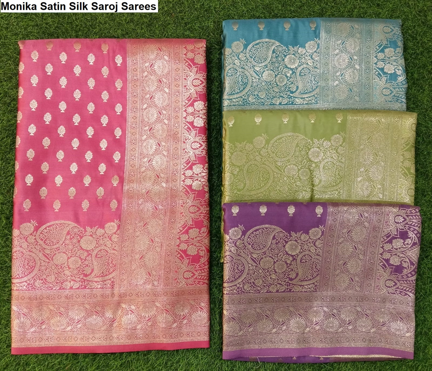 Monika Satin Silk Saroj Sarees Exporter