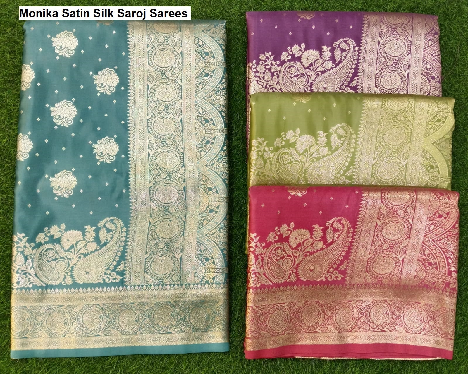 Monika Satin Silk Saroj Sarees Exporter