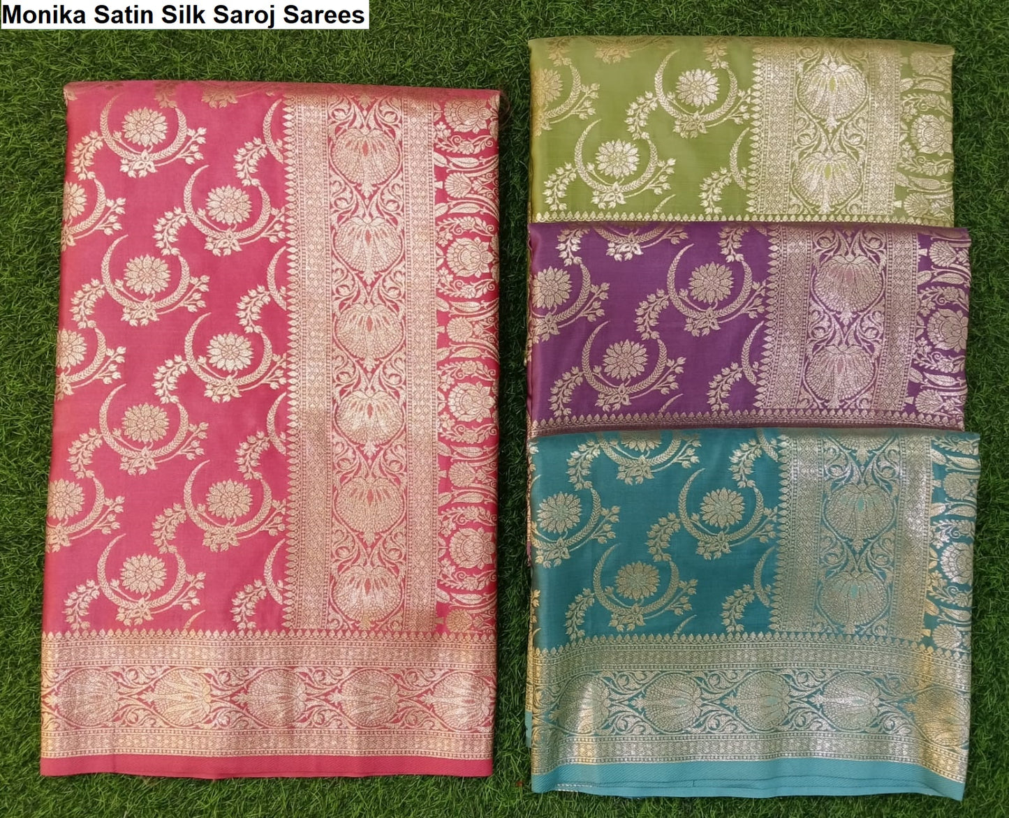 Monika Satin Silk Saroj Sarees Exporter