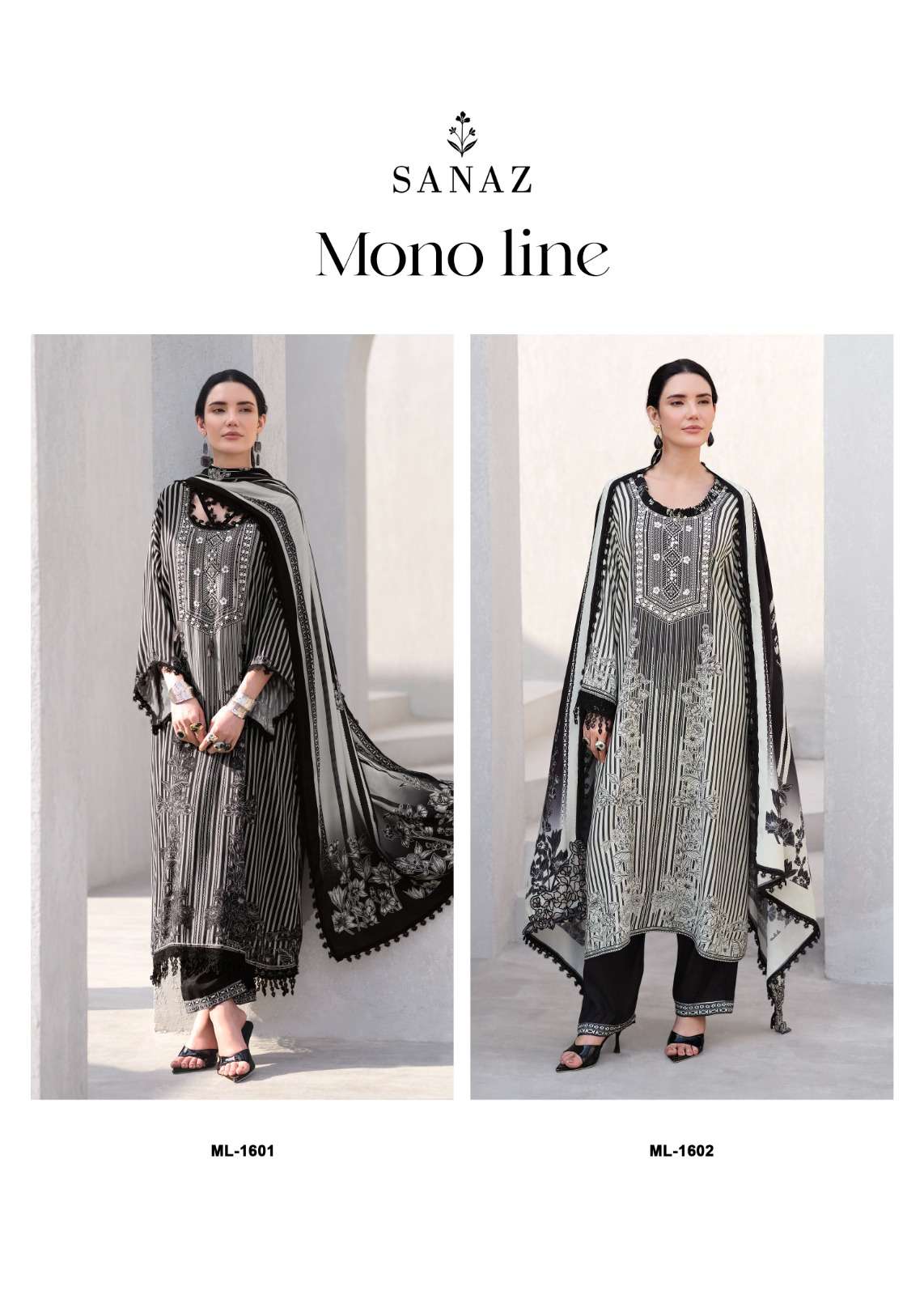 Mono Line Sanaz Viscose Muslin Pant Style Suits Wholesaler Ahmedabad