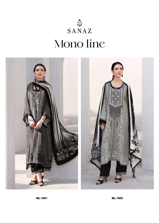 Mono Line Sanaz Viscose Muslin Pant Style Suits Wholesaler Ahmedabad