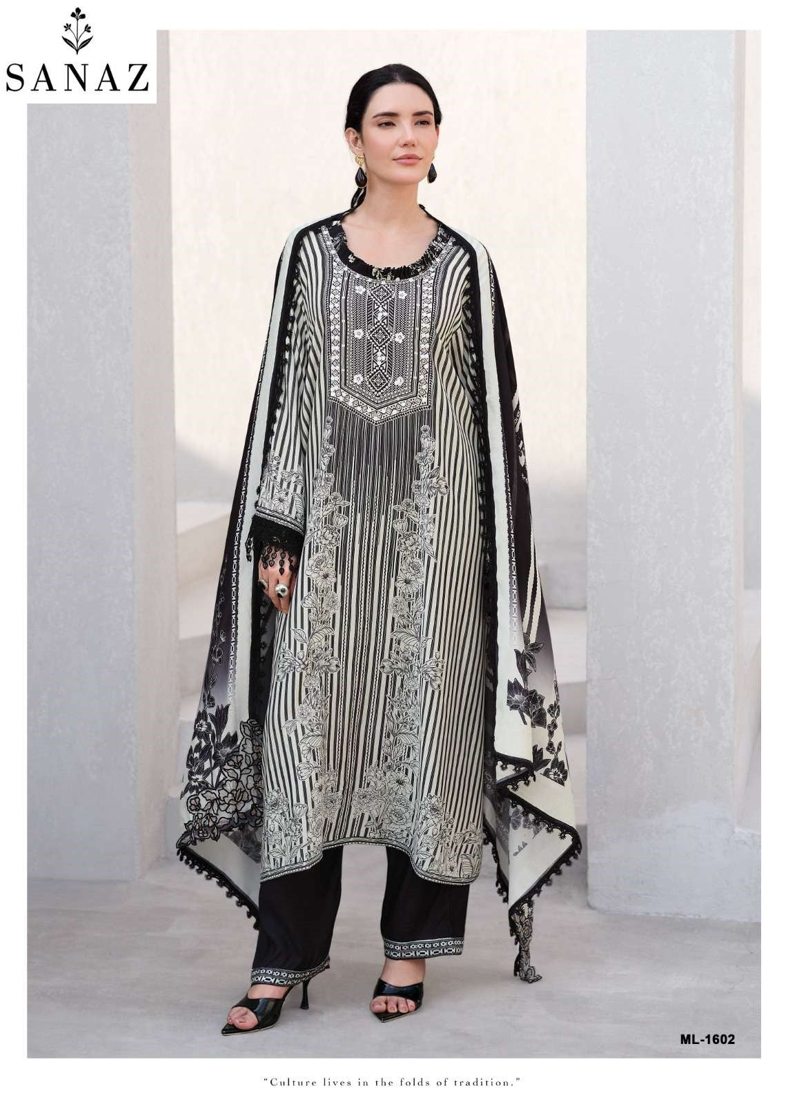 Mono Line Sanaz Viscose Muslin Pant Style Suits Wholesaler Ahmedabad