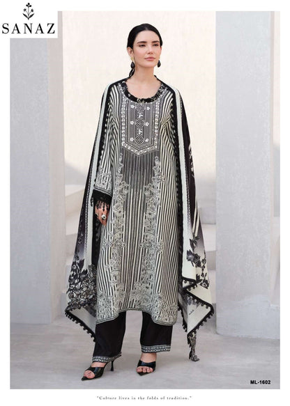 Mono Line Sanaz Viscose Muslin Pant Style Suits Wholesaler Ahmedabad