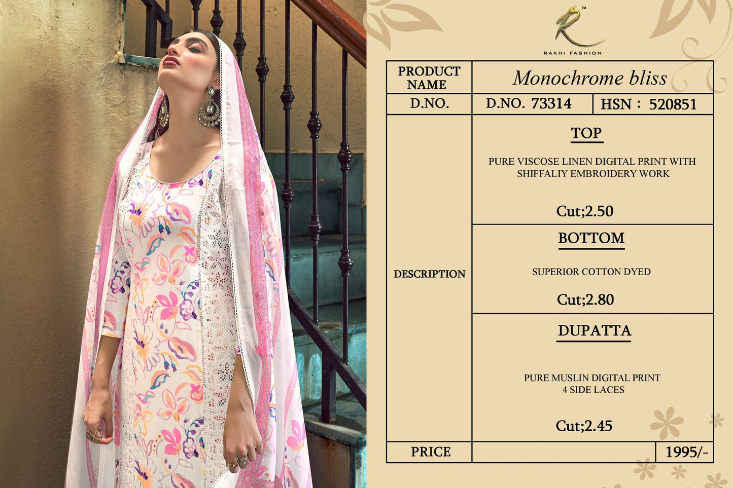 Monochrom Bliss Rakhi Fashion Pure Viscose Plazzo Style Suits Wholesale Rate