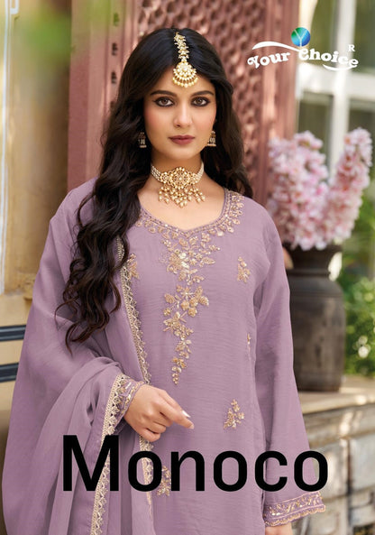 Monoco Your Choice Rose Gold Pakistani Readymade Suits Manufacturer