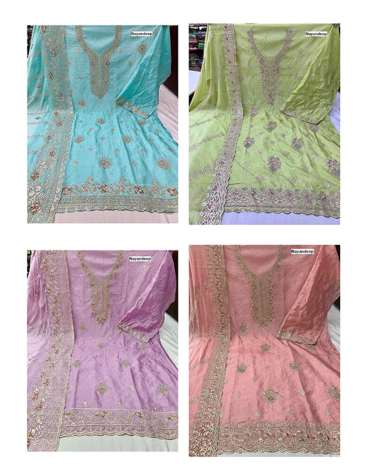 Monopoly Nayandeep Organza Salwar Suits Wholesaler