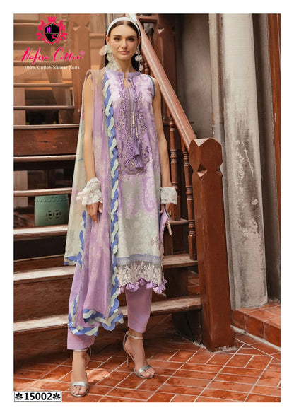 Monsoon Vol 15 Nafisa Cotton Karachi Salwar Suits Wholesaler Ahmedabad