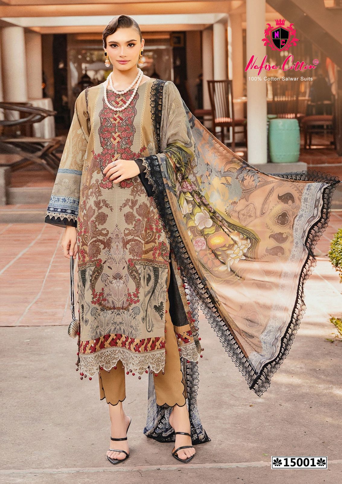 Monsoon Vol 15 Nafisa Cotton Karachi Salwar Suits Wholesaler Ahmedabad