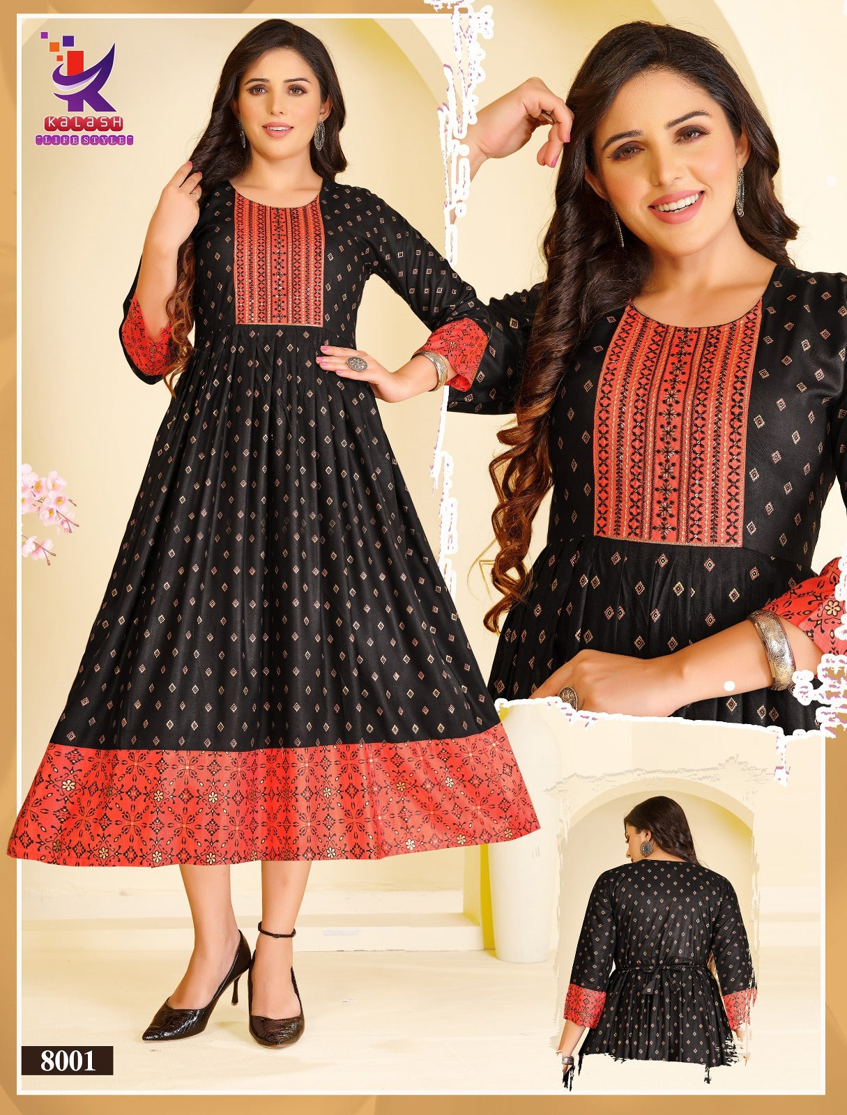 Moon Beauty Mlm Kalash Lifestyle Rayon 14Kg Anarkali Kurtis Wholesaler India