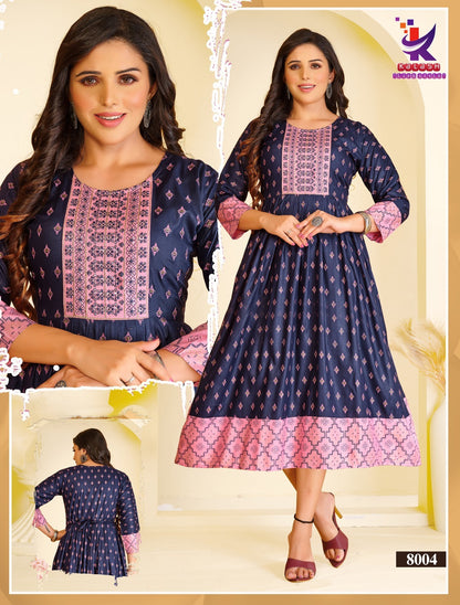 Moon Beauty Mlm Kalash Lifestyle Rayon 14Kg Anarkali Kurtis Wholesaler India