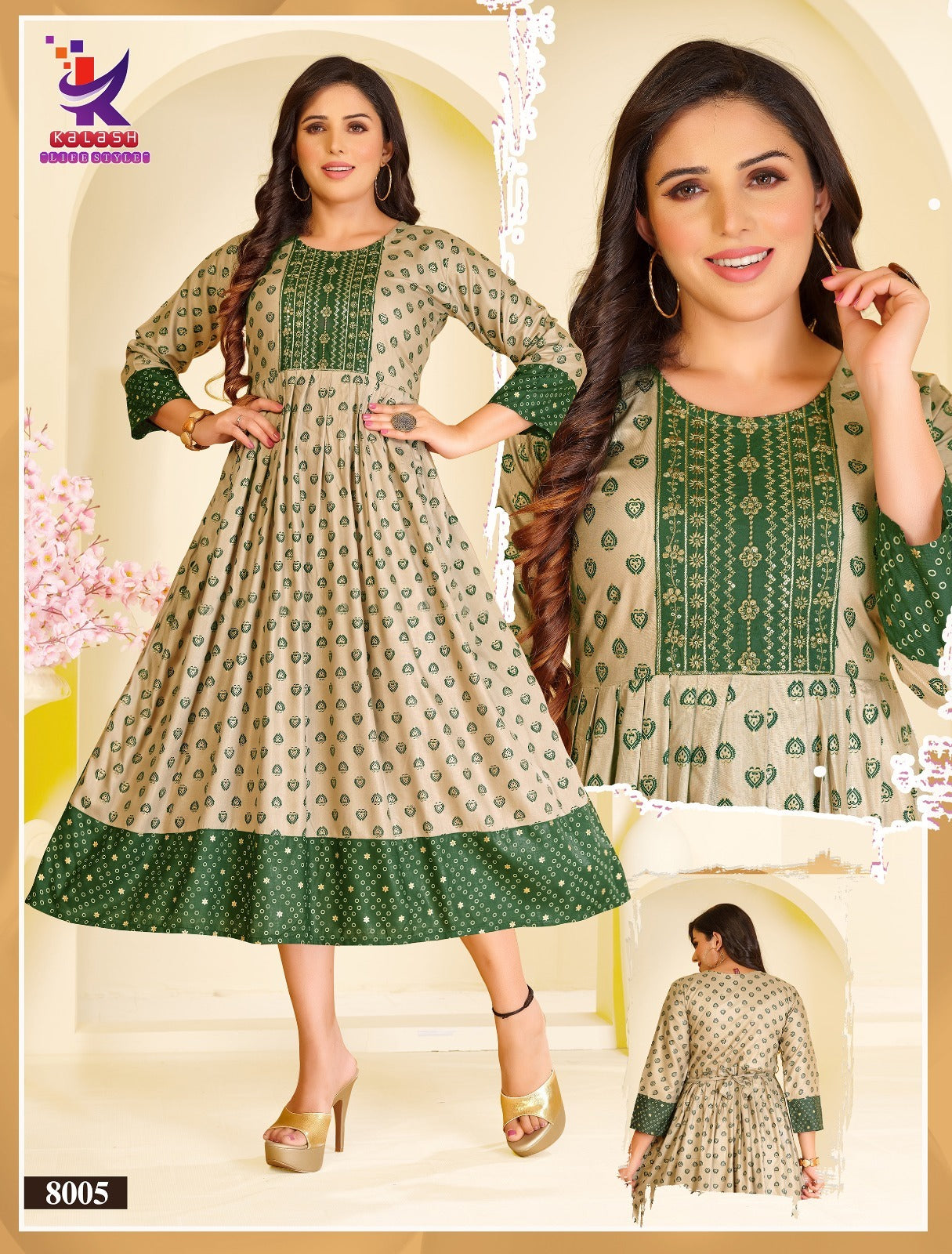 Moon Beauty Mlm Kalash Lifestyle Rayon 14Kg Anarkali Kurtis Wholesaler India