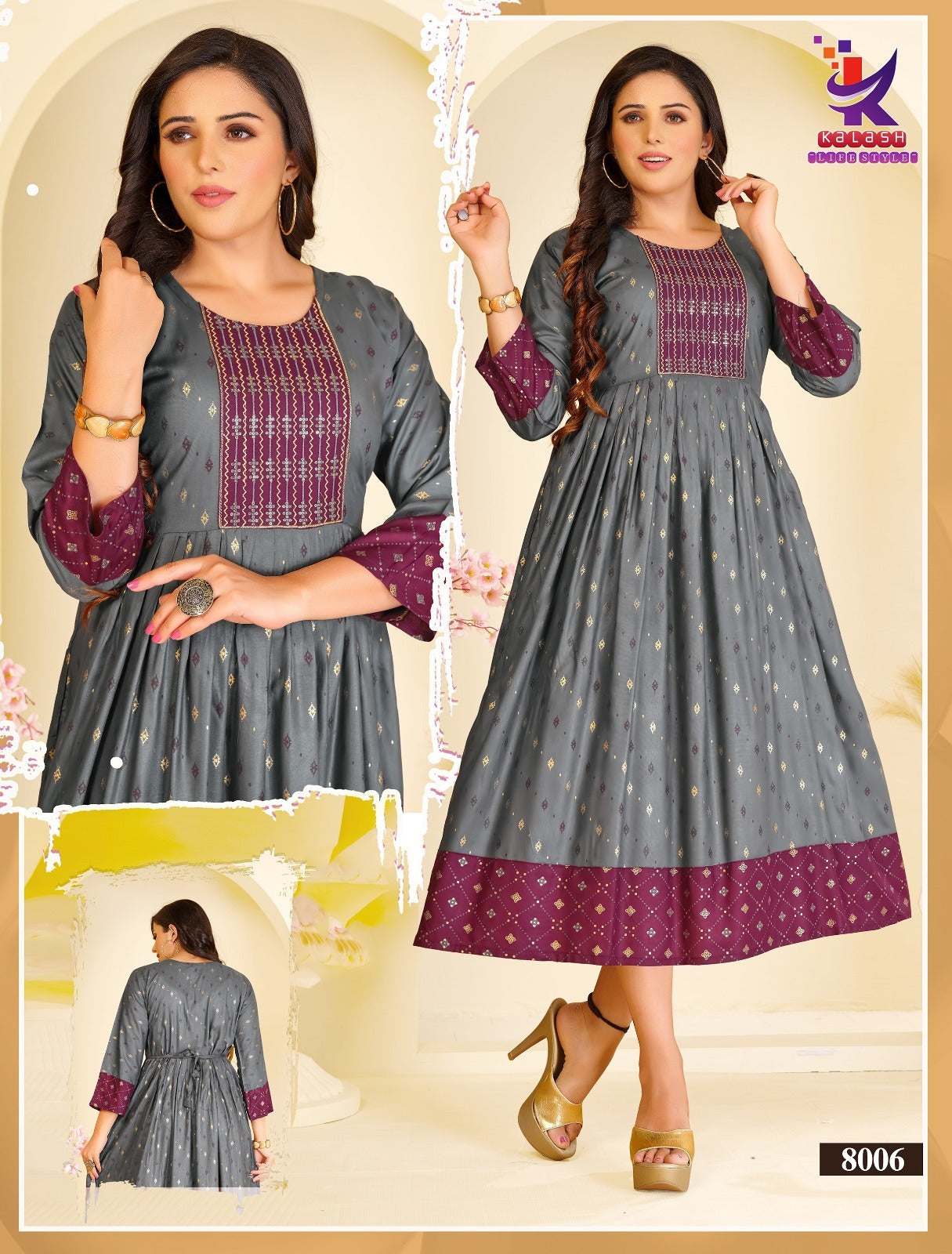 Moon Beauty Mlm Kalash Lifestyle Rayon 14Kg Anarkali Kurtis Wholesaler India
