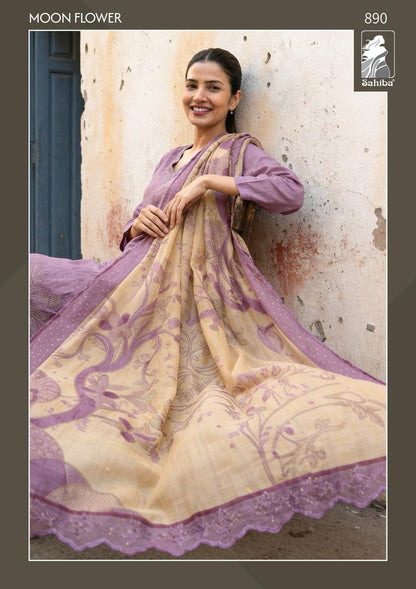 Moon Flower Sahiba Cotton Lawn Pant Style Suits Wholesale Price