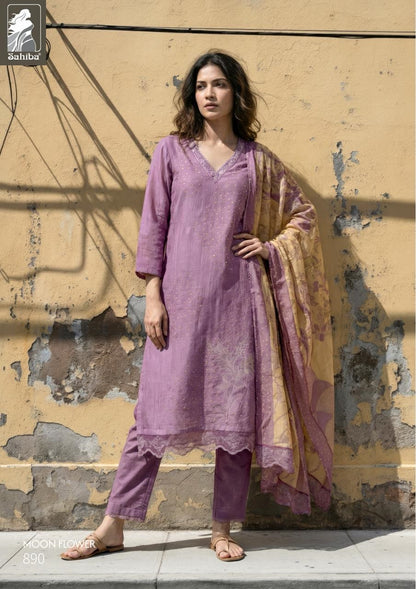 Moon Flower Sahiba Cotton Lawn Pant Style Suits Wholesale Price